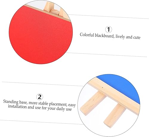 Miniatura 5 de TEHAUX Pizarrones de color para niños, 2 piezas, pizarra, adornos de oficina, letrero de pizarra de tiza para alimentos, letreros de mesa con