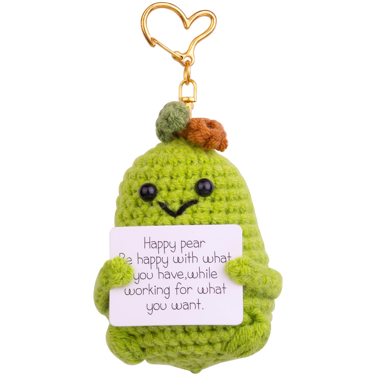 MuMyerFunny Positive Crochet Potato Keychain Handmade Emotional Support Knitted Wool Potato Doll Keychain Gift for Bag Charm(K17)