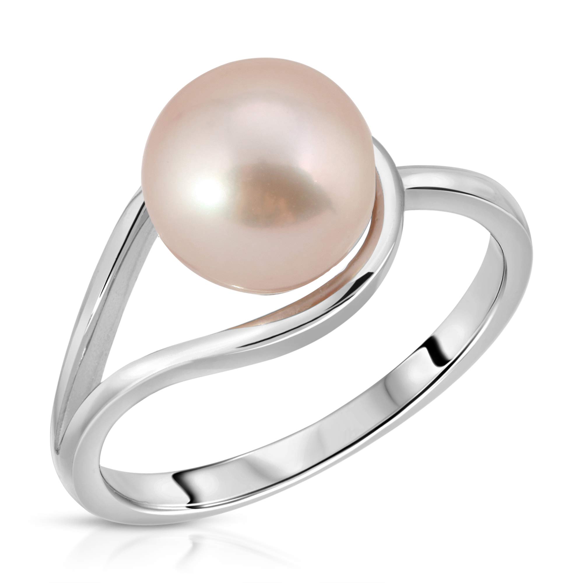 Regalia by Ulti Ramos Sterling Silver Genuine 8-9mm Cultured Freshwater Pearl Ring Size 7