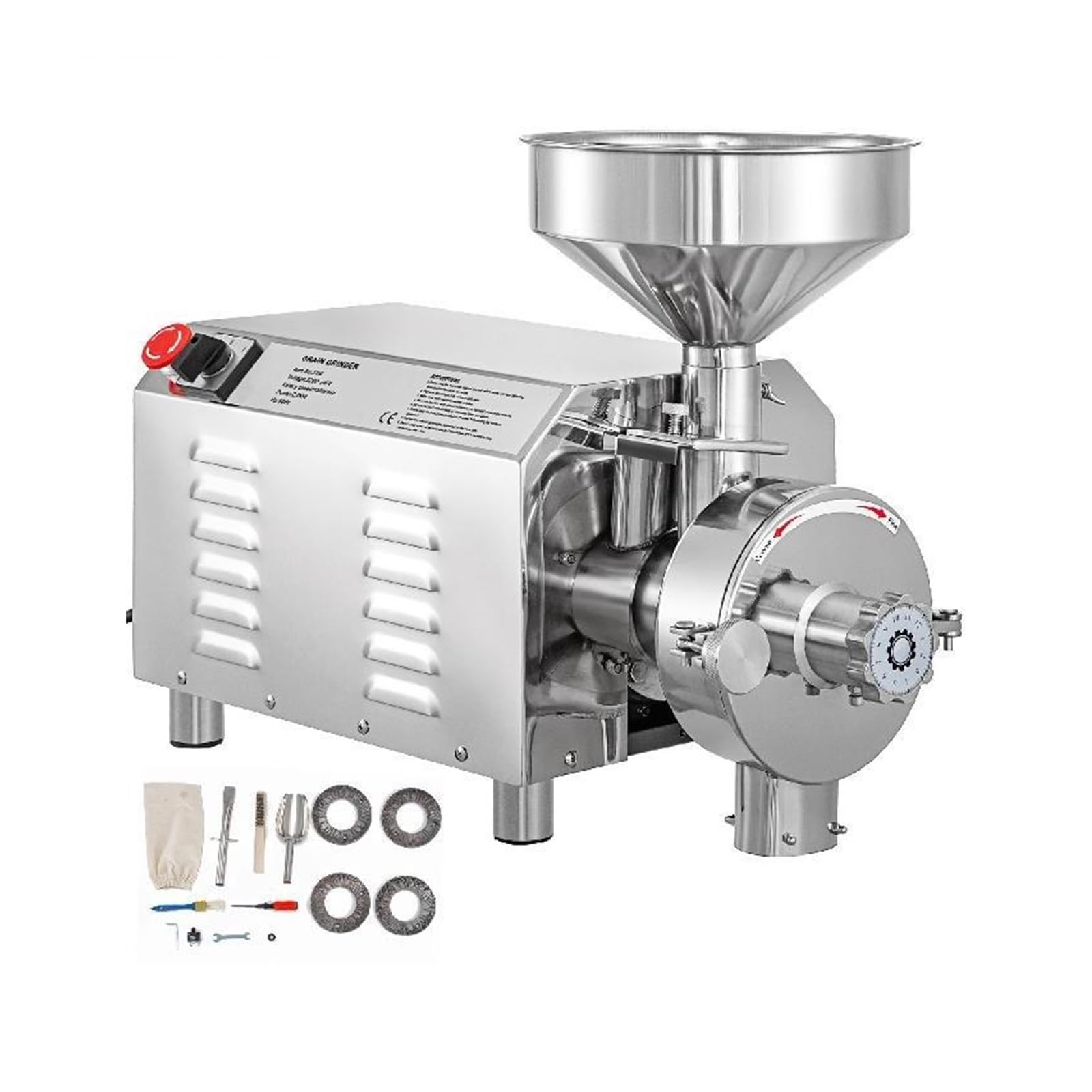 Elektryczny młynek do ziarna 50KG 2200W komercyjna szlifierka do suchego ziarna soja kukurydza przyprawa ziołowa ziarna kawy pszenica ryż