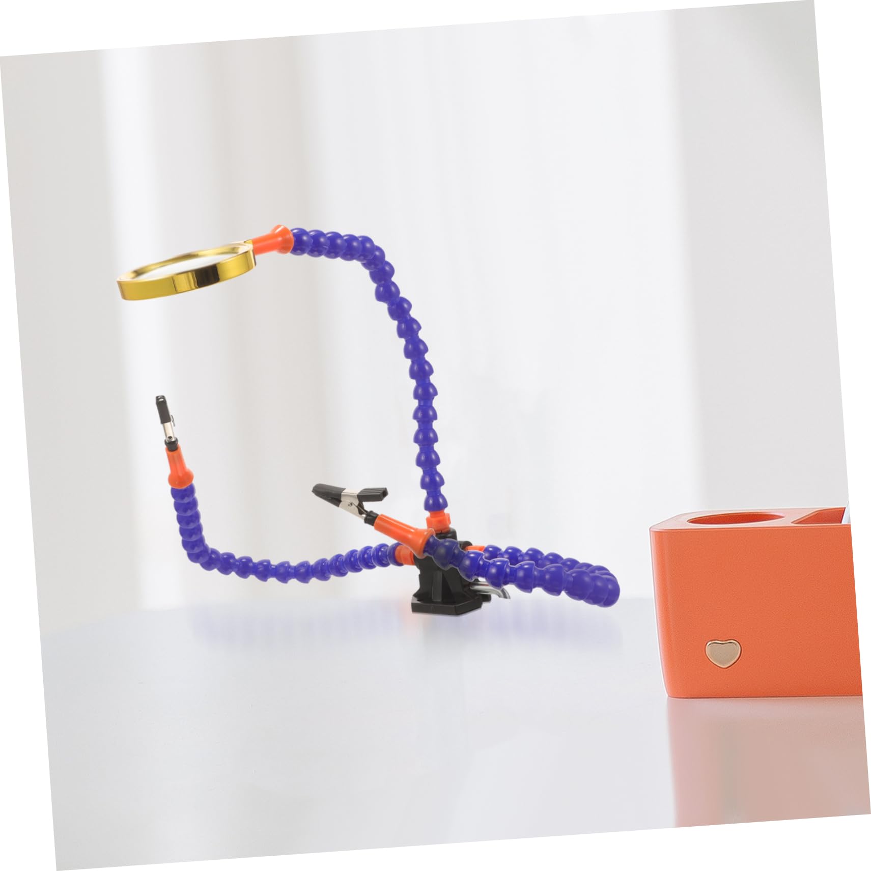 HOMSFOU Accessoires pour Table de Soudage Pince Crocodile 3 Griffes en Métal et Caoutchouc Loupe pour Soudure et Réparation Facile en Modélisme Aéronautique