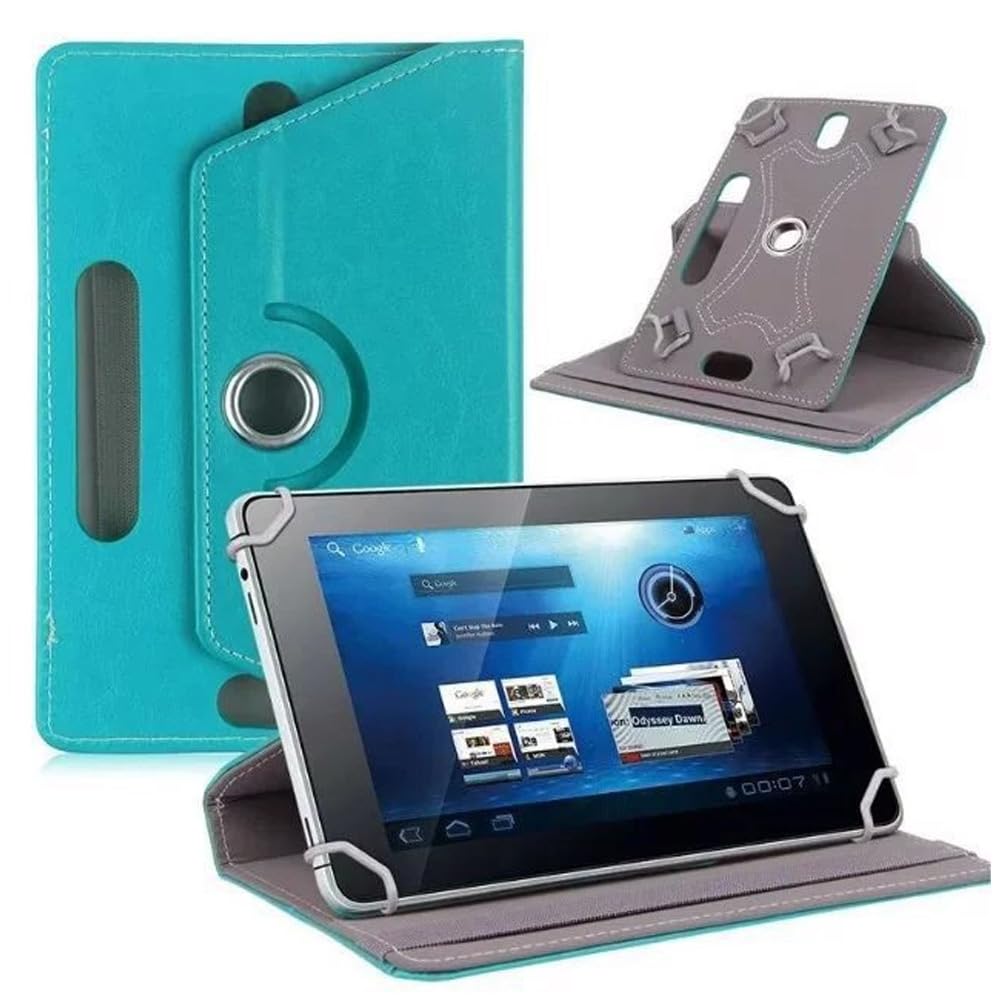 Ytaland Universal Case for 10" Inch Tablet, Compatible with Sgin/Byybuo/ZZB/Feonal/Baken/Lville/Juninke/Coopers Tablet, Slim Rotatable PU Leather Protective Stand Cover Tablet Case (Sky Blue)