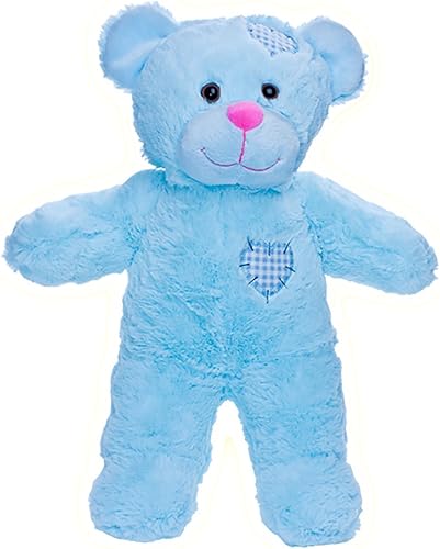 Parches azules de peluche grabables de 8 pulgadas con grabador digital de 20 segundos para mensajes especiales, rimas o canciones