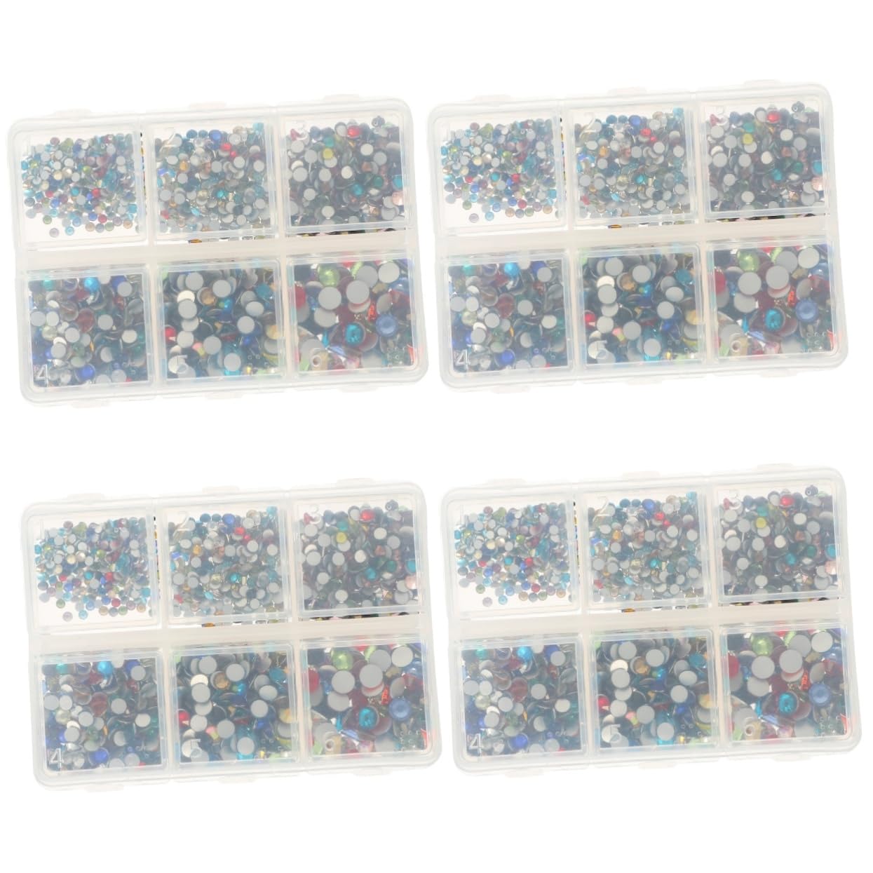 Healeved 4sets Strass Per Unghie Con Design Flatback Kit Di Decorazioni Per Nail Art e Progetti Fai Da Te Misti Comparti Accessori Per Manicure e Crafting