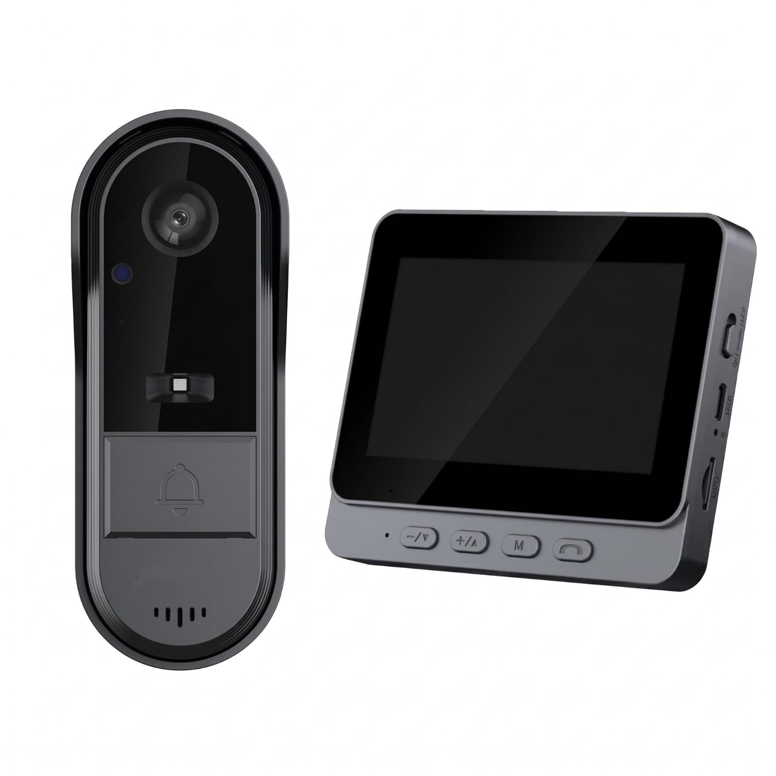 MYADDICTION Two-Way Communication Wireless Visual Entry Chime Weather-Resistant Visual Entry Chime Monitor Physical Buttons Outdoor Door Unit Rectangular Screen, M15s Smart Doorbell-image-29
