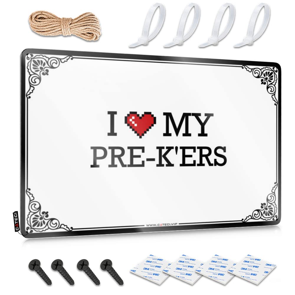 Fun Plaque, Aesthetic Accessory I Love My Pre-k'ers | Farmhouse Backyard Decor(20X30CM)