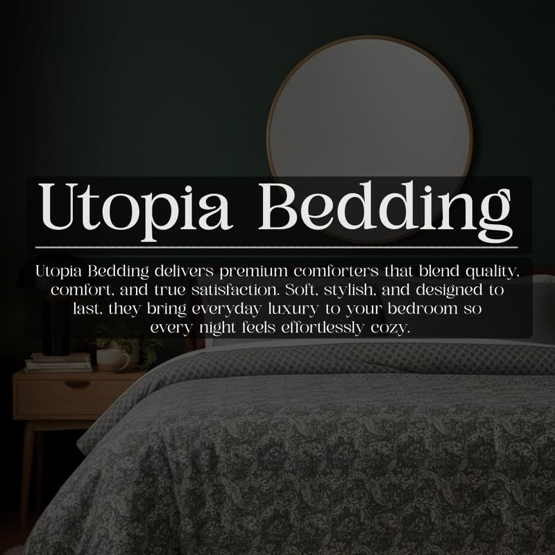 Image of Utopia Bedding Poly Cotton Floral Double Size Bedsheet Set with Bedsheet & 2 Pillow Covers, Ultra Soft Cotton(Grey) 228x245 CM