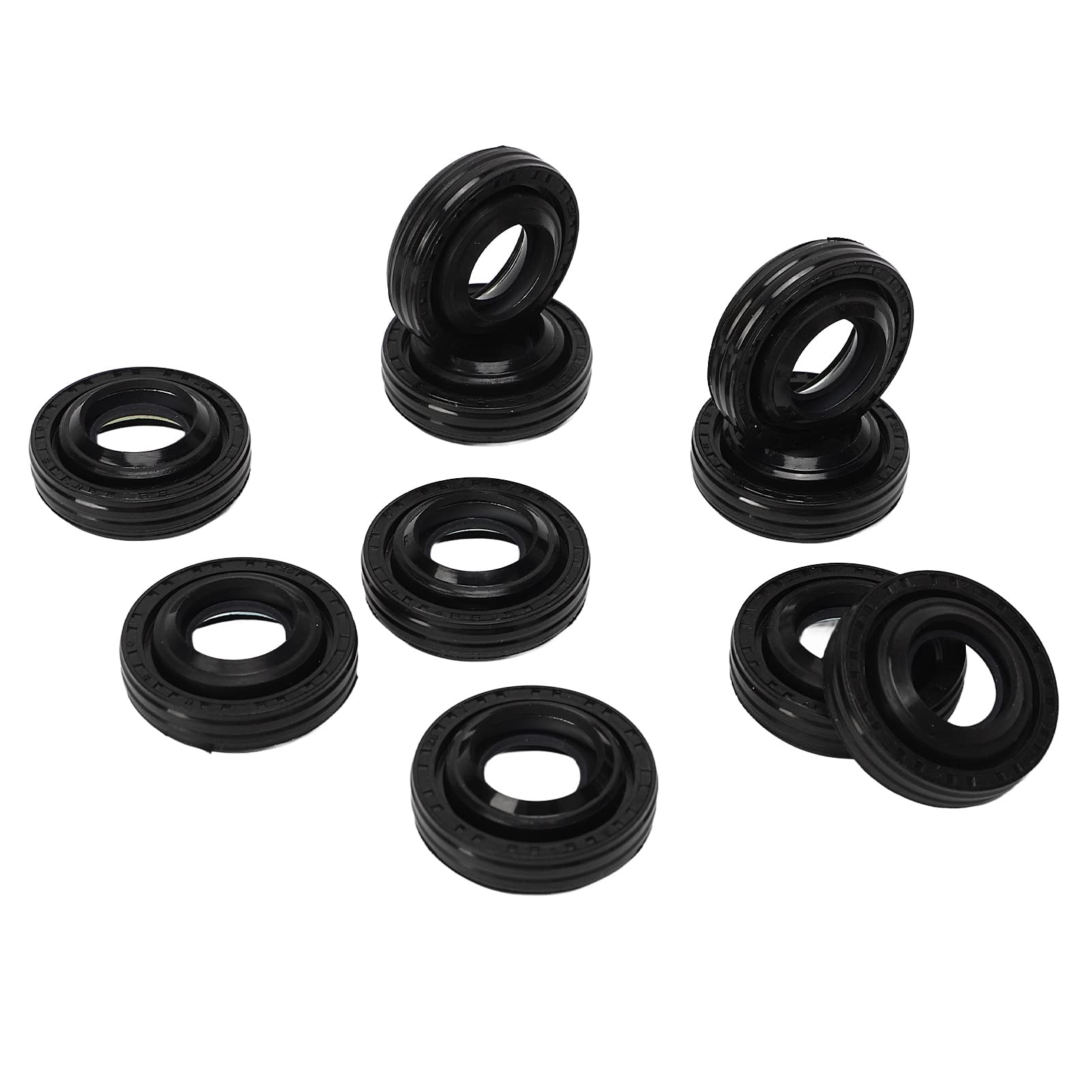 Kit di guarnizioni per compressore Torvex, set di guarnizioni a labbro per paraolio in gomma per albero da 10 pezzi, compatibile con compressori CA V5 per la riparazione CA