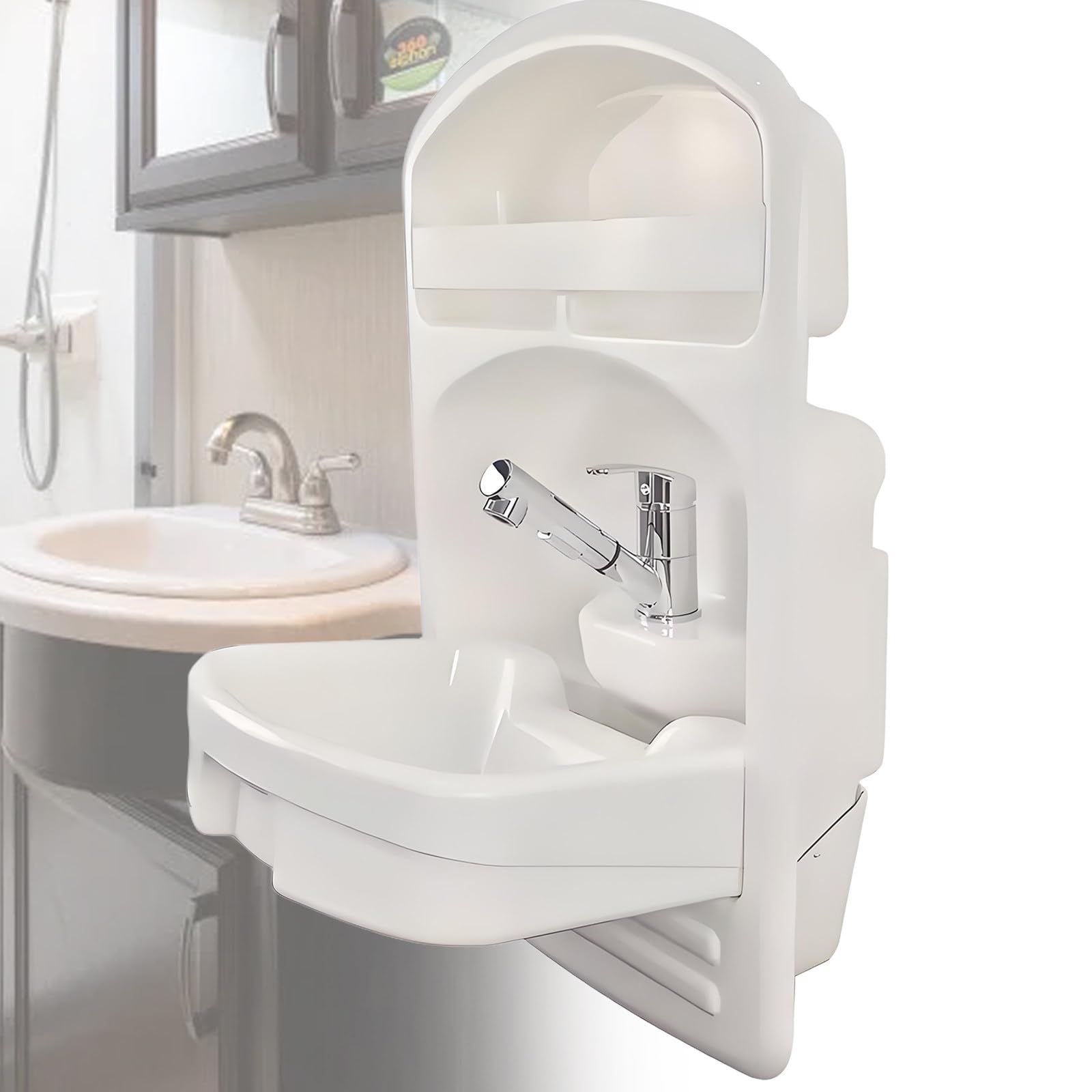 Folding Sink for RV Caravan Trailer Boat, Compact Washbasin Easy Outdoor Cleaning