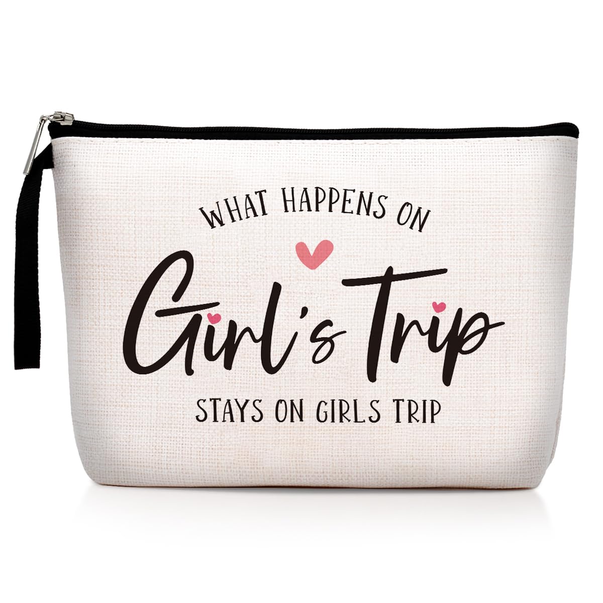 Hanamiya Na Weekender Bags for Women Funny Girls Trip Gifts Cosmetic Bag What Happens on Girl's Trip Makeup Pouch Bachelorette Bridesmaid Friend Gifts