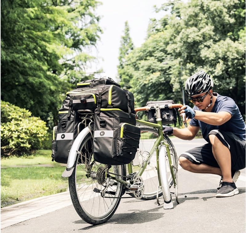 3-in-1 Fahrradtasche Multifunktional Wasserdicht Fahrradtaschen für Gepäckträger Hohe Kapazität Fahrrad Taschen Hinten Gepäckträger, Rucksack und Umhängetasche mit Regenschutz