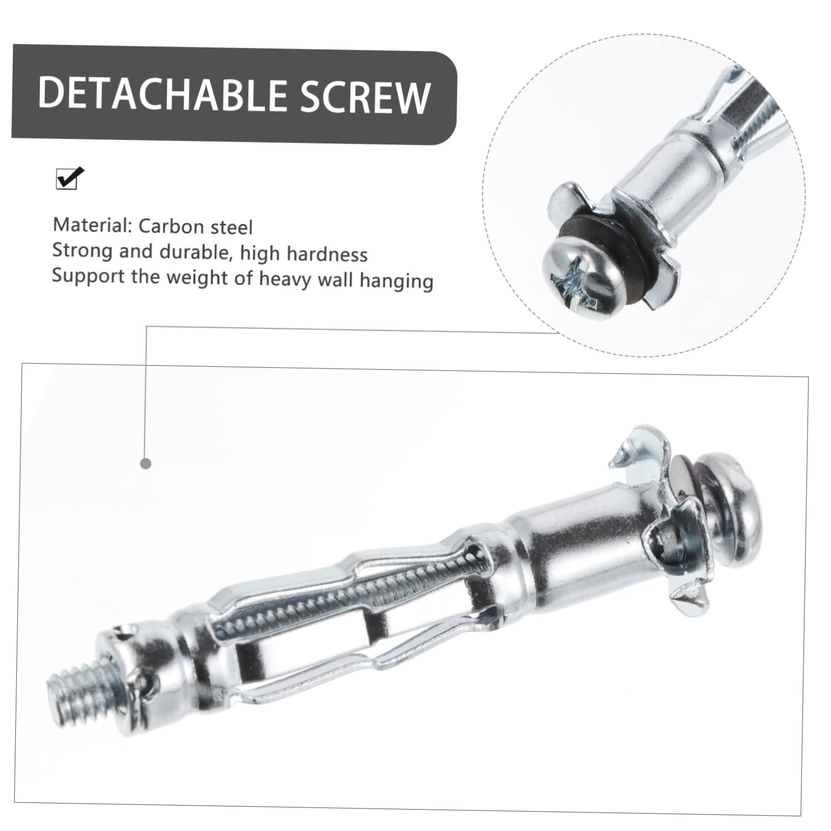 SOLUSTRE 25 Pack Cavity Wall Fixer Hollow Brick Expansion Screws Plasterboard Plug Fixing Screws Heavy Duty Home Hardware Parts