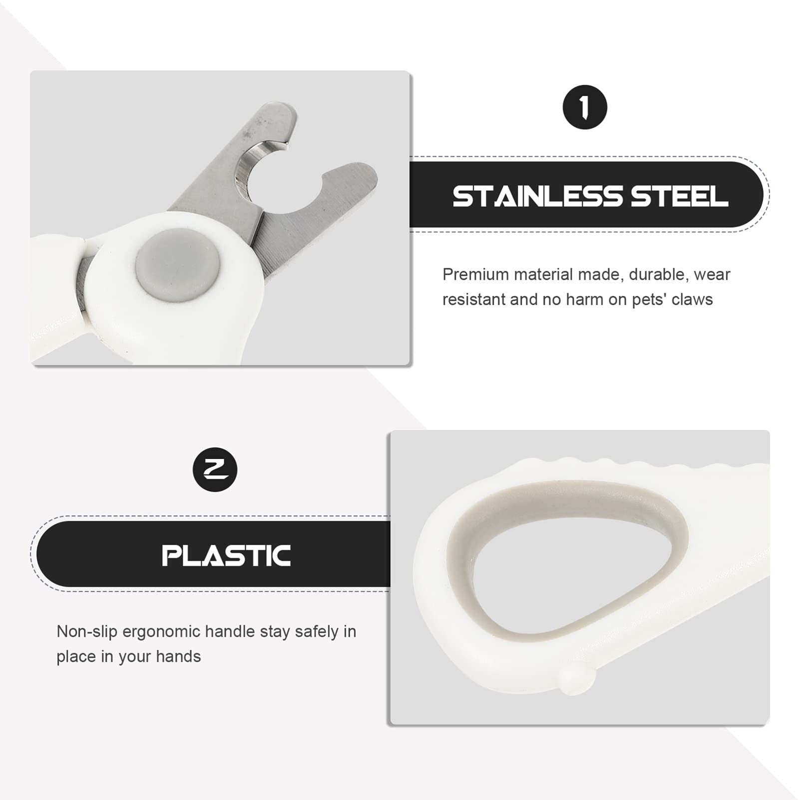 balacoo Pet Cat Nail Clipper Cats Claw Nail Cutter Stainless Steel Easy Plastic Handle