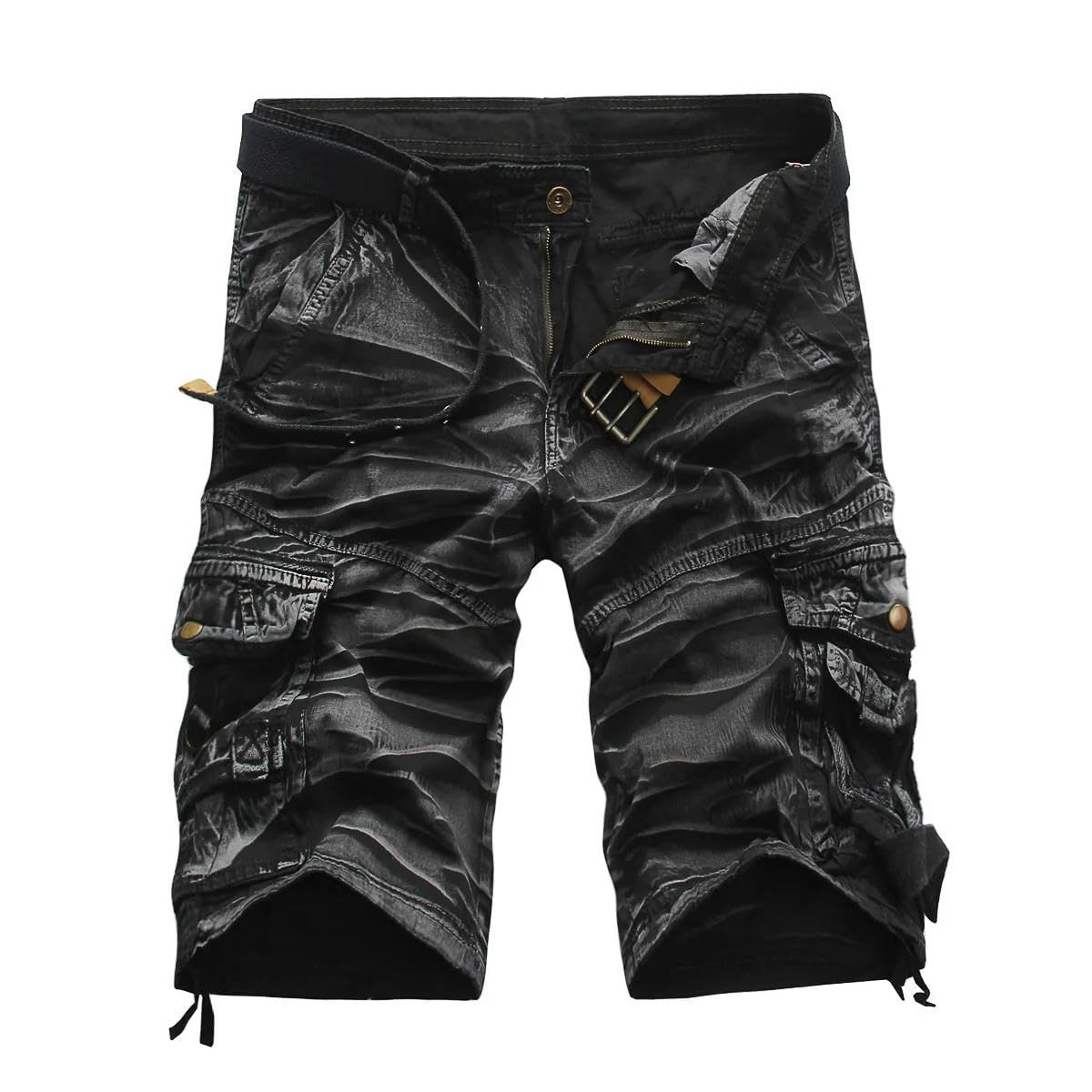 Hombres Verano Militar Ejército Camo Casual Cargo Pantalones Cortos Algodón Holgado Trabajo Bermudas Multibolsillos