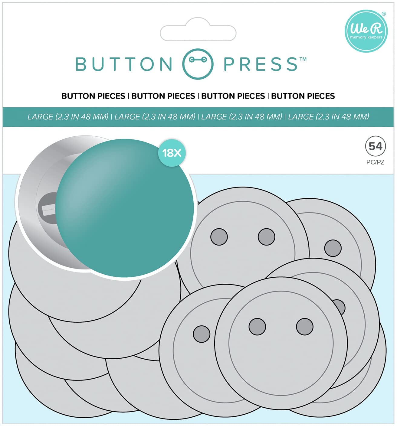 We R Memory Keepers Button Press Refill Pack 18/Pkg-Large (58mm)