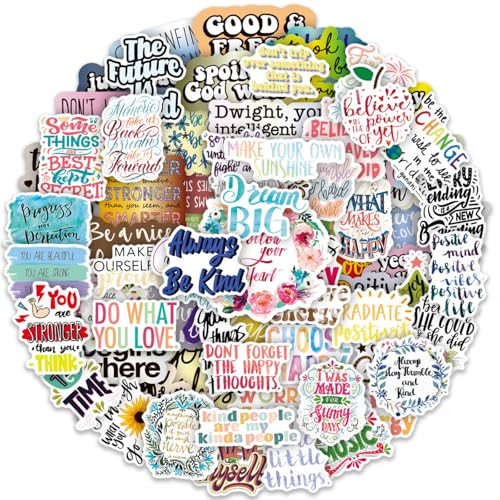 100 calcomanías motivacionales, calcomanías inspiradoras de vinilo impermeables, recompensas de enseñanza, citas positivas, álbumes de recortes para laptop, casco, computadora, botella de agua