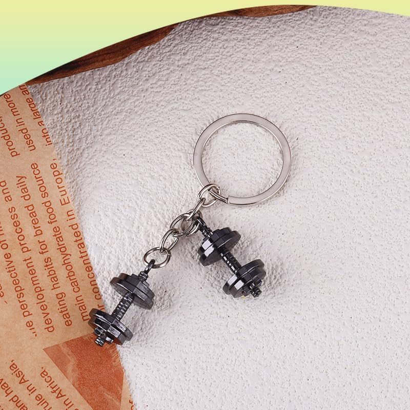 Motivational Fitness Gifts for Husband Boyfriend Bodybuilder Powerlifting Gifts for Coach Personal Trainer Gift for Men Black Dumbbell Accessories for Car Keys Gym Bag Charms for Backpack Tote Bags