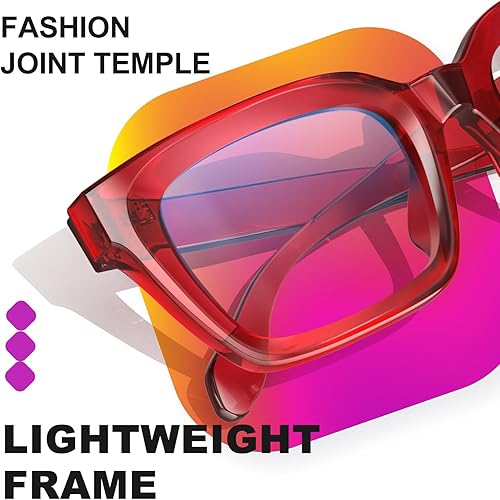 Miniatura 5 de VISOONE MONTANA - Lentes cuadrados gruesos con bloqueo de luz azul con antideslumbramiento para mujeres trabajadoras y hombres