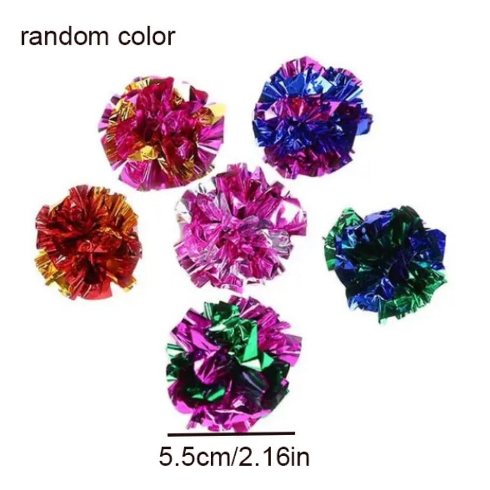 Leadigol 100pcs Multicolored Cat Paper Sound Toy Balls - Bite Resistant, Crinkly Sound, Interactive & Independent Play, Adult Cats