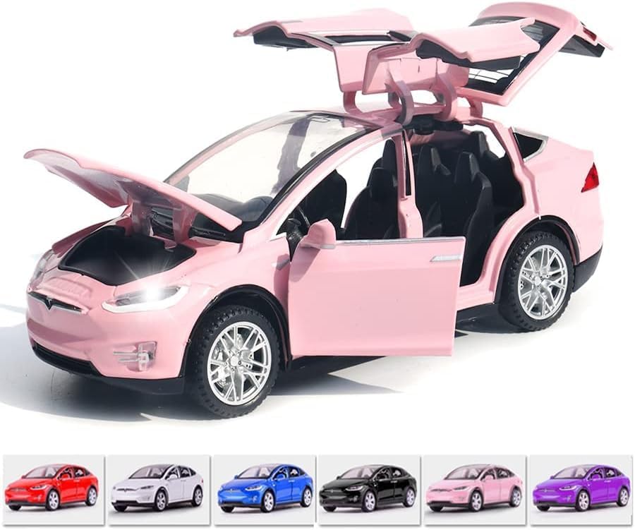 Miniatura 7 de 132 aleación Tesla X90 modelo de coche de juguete electrónico con luces y música, juguete de coche fundido a presión compatible con Tesla Model X,