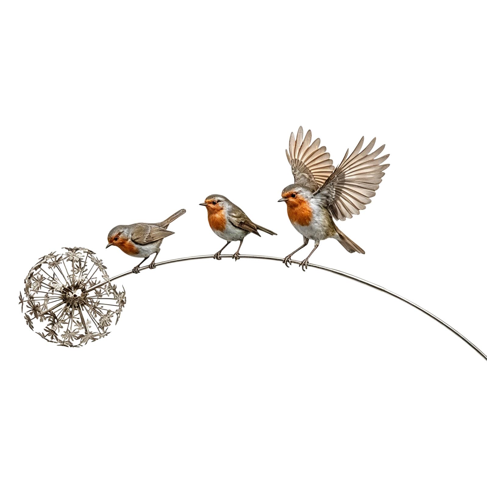 QRZMEDU Rustproof Garden Stake Iron Bird Sculpture Antique Garden Decoration Yard Patio Flower Bed Outdoor Decoration Iron