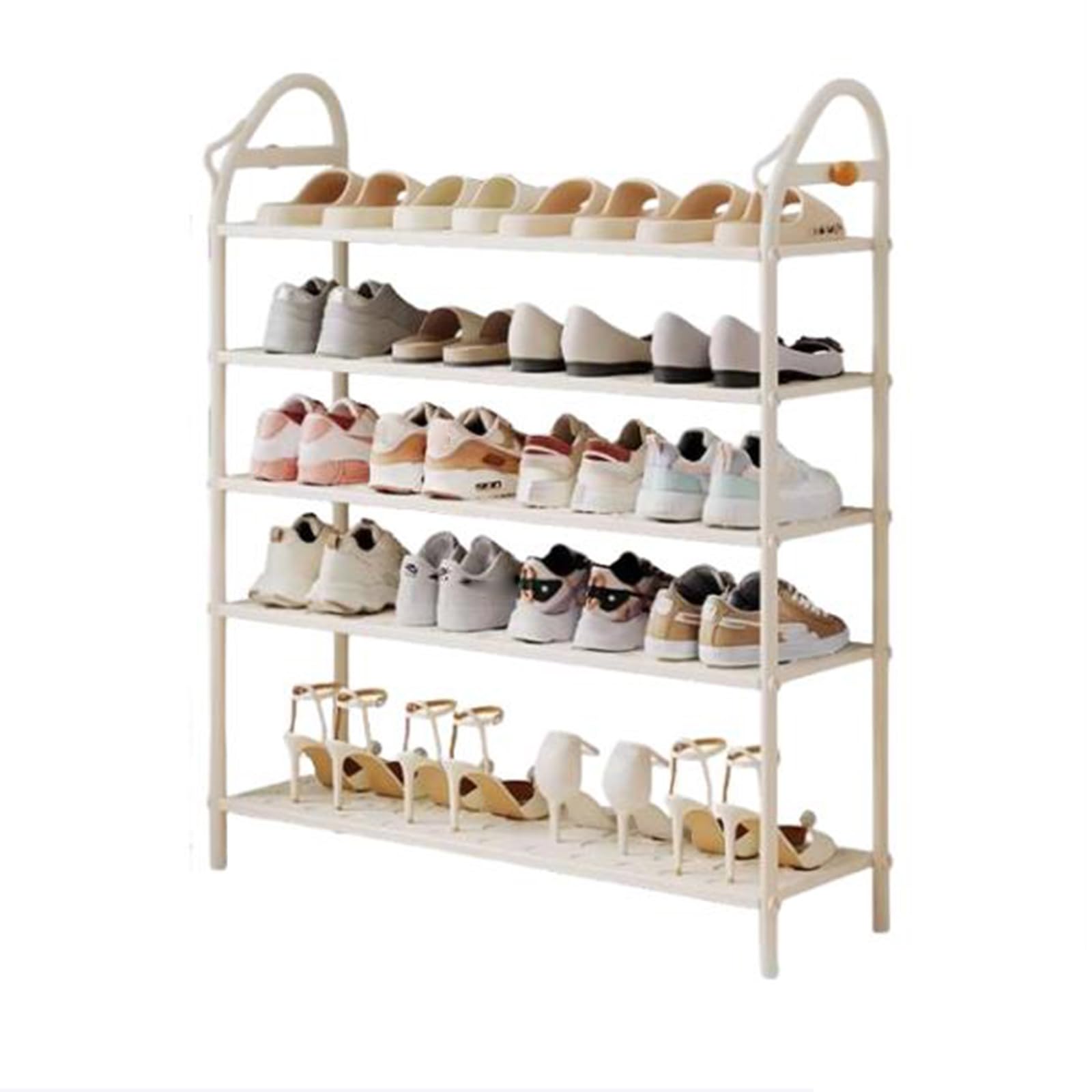 Meuble chaussures 5 niveaux gain de place étagère métal entrée