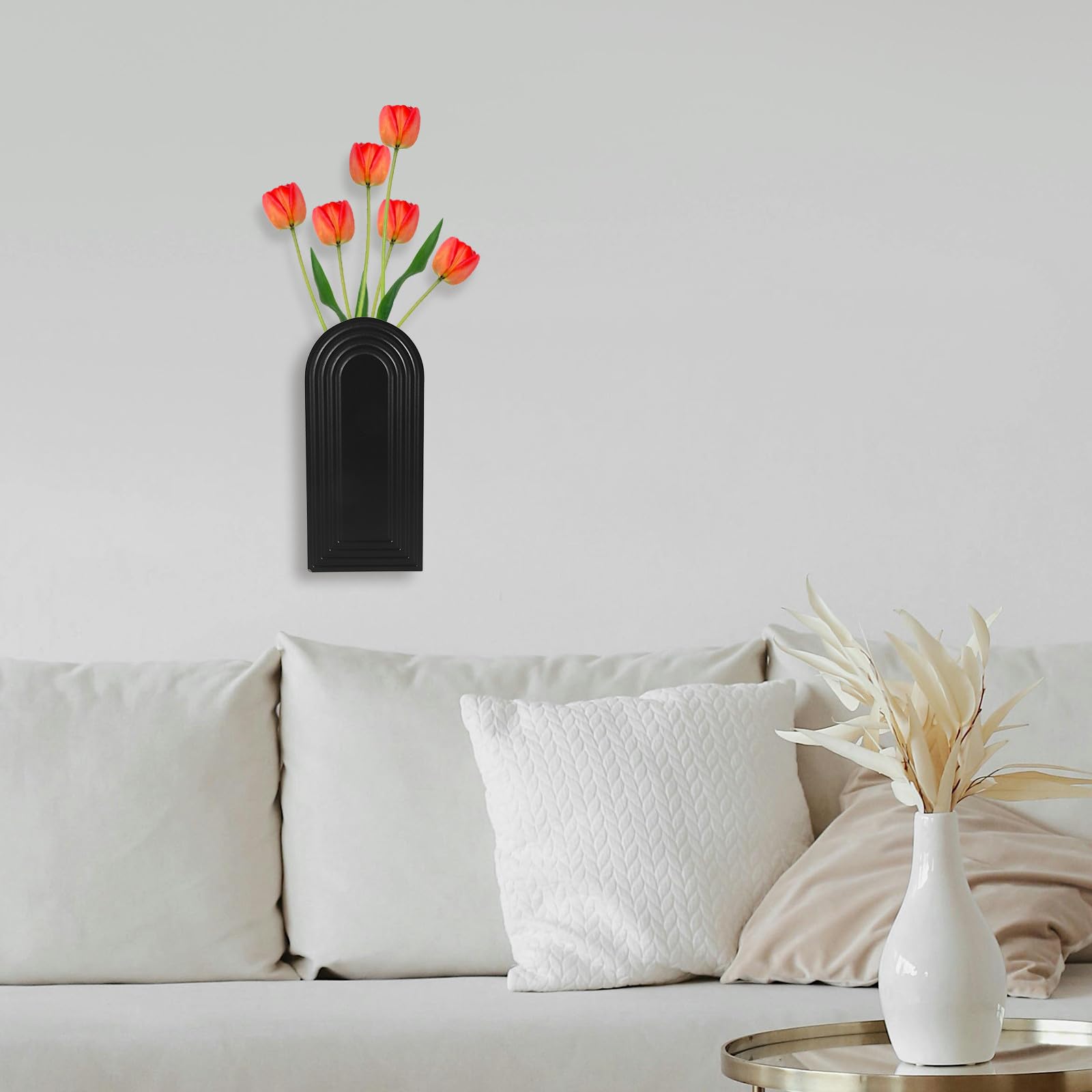 VILLCASE 2 Pièces Vase Mural en Bois Foncé pour Plantes D'intérieur, Petit Vase à Bourgeon Facile à Installer, pour Violettes Africaines et Décoration de Salon