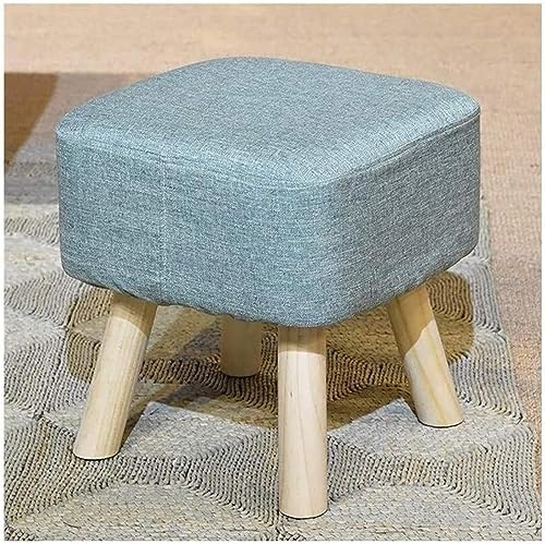 Taburete moderno otomano, asiento de madera suave y cómodo para sofá, taburete bajo resistente para sala de estar, ayudante de cambio de zapatos, 40 x 40 x 42 cm