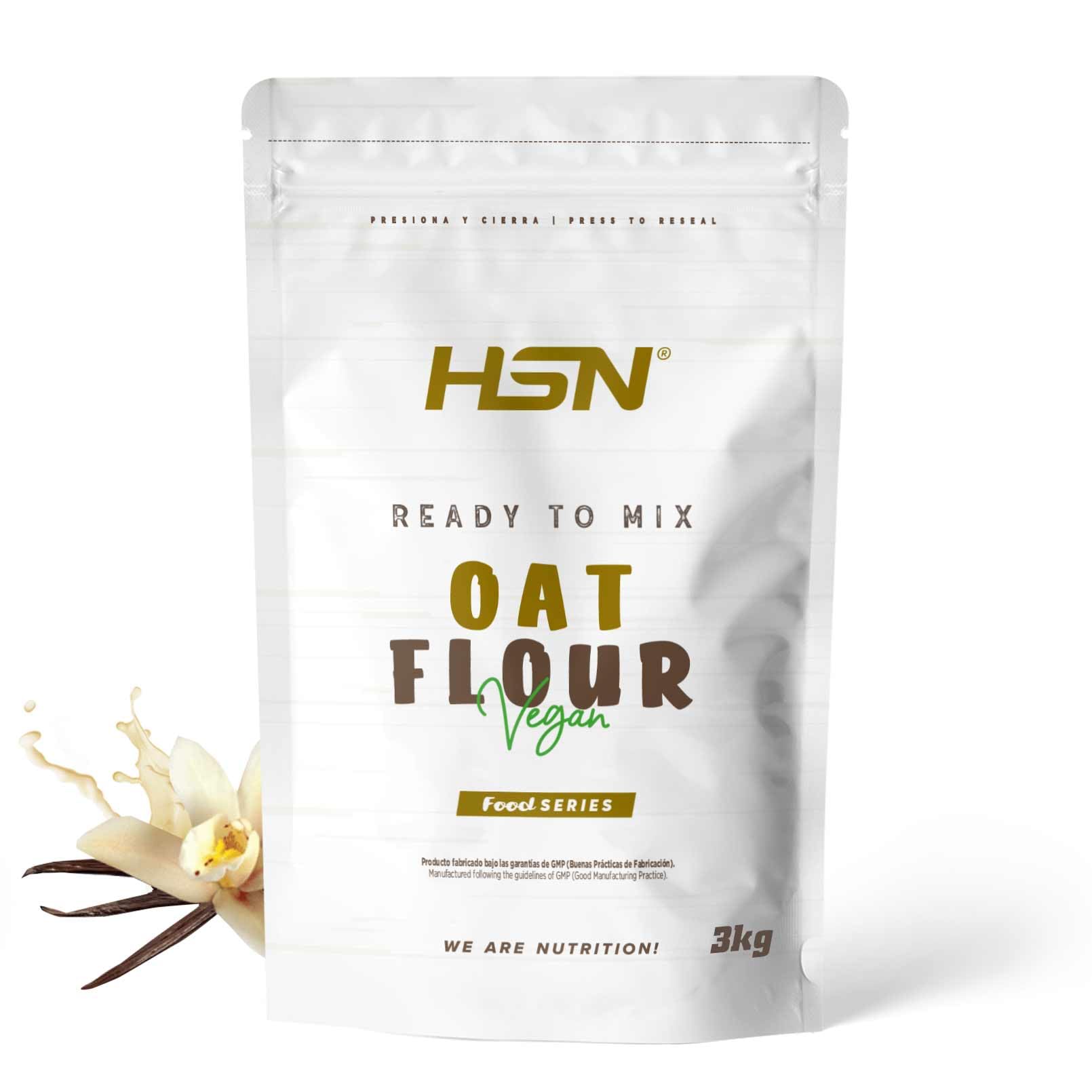 Farine d’Avoine de HSN - sans soja, Végétalienne - Instantanée Idéal pour des Laits Frappés, Crêpes d’Avoine et Blancs d’Œuf - en Poudre – Arôme Vanille, 3Kg