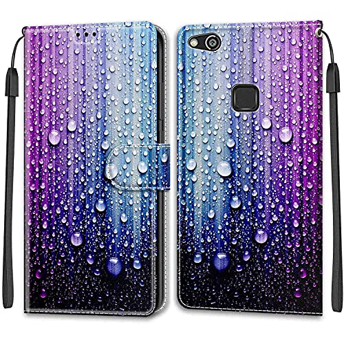 Feyten Cover per Huawei P10 Lite, Custodia in Pelle Huawei P10 Lite, Flip Custodia Pelle PU con [Magnetica][TPU Antiurto][Supporto Stand], Cover a Libro Portafoglio per Huawei P10 Lite (Blu Viola)