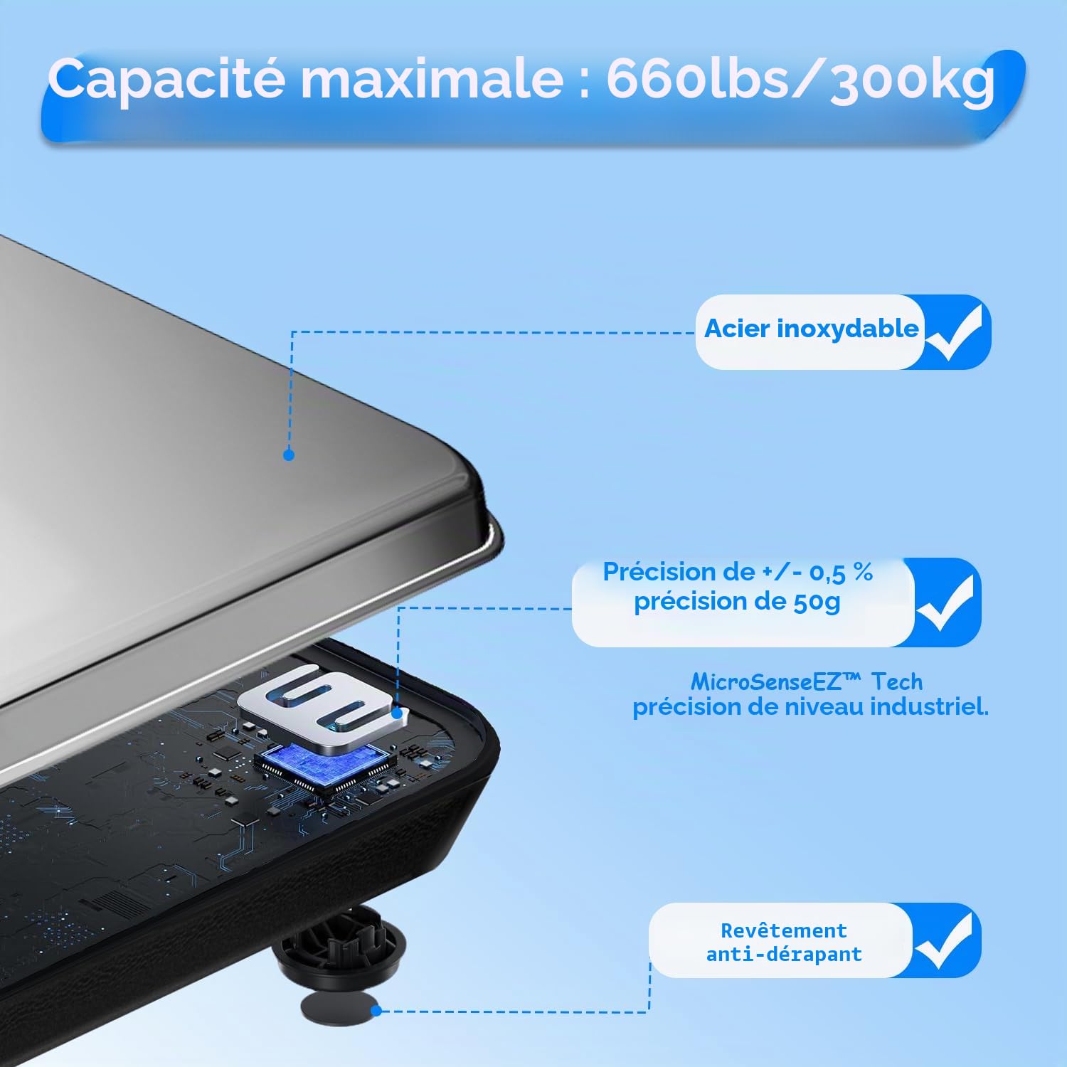 Balance extra large pour poids corporel, balance bariatrique 300 kg