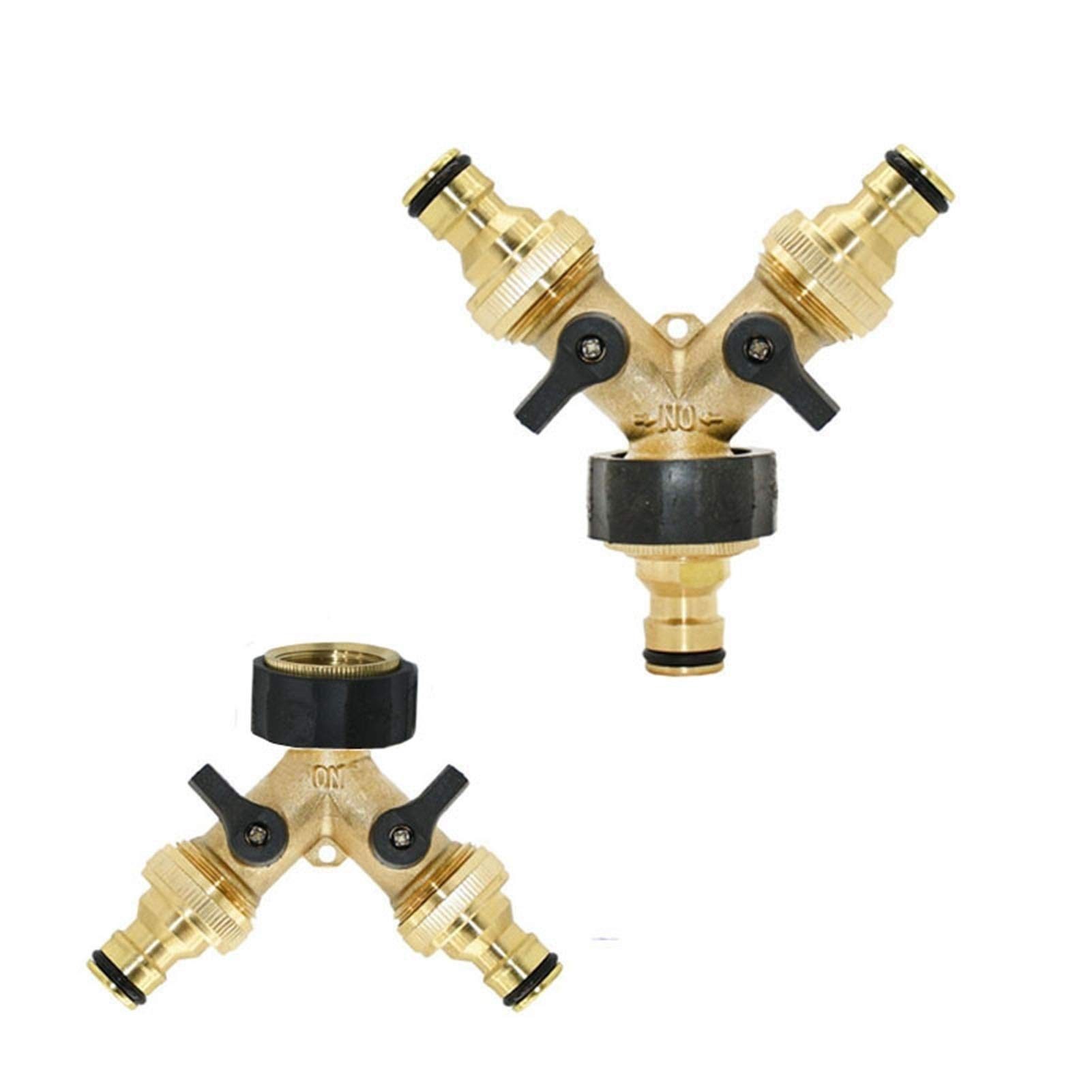 Drip irrigation fittings Garden Hose Connection Accessories Brass Female 3/4" 2 Way Tap Water Splitter 5/8" Garden Tap Y Quick Connector Irrigation Valve Hose Pipe 1pcs