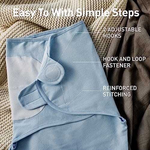Image of GLLQUEN BABY Swaddles for Newborns 3-6 Months, Adjustable & Easy Fastener | 3-Pack, Baby Boy Swaddles Organic Cotton Womb-Like Nursery Swaddling Blanket reduces startle reflex, Soft & Skin-Friendly