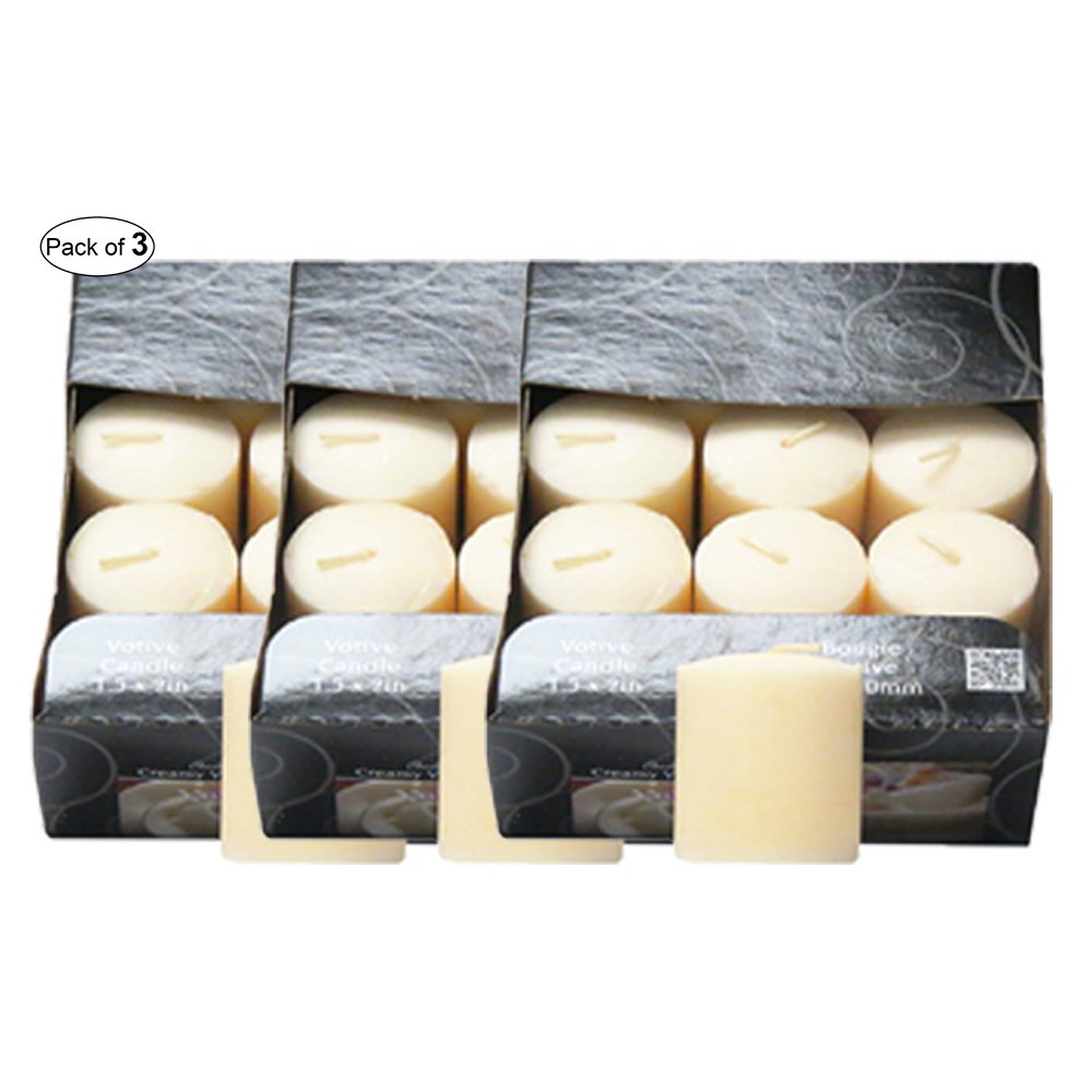 CANDLE-LITEFlat Top Votive Candle- Creamy Vanilla Swirl (Per Candle Piece Price) (Pack of 3)