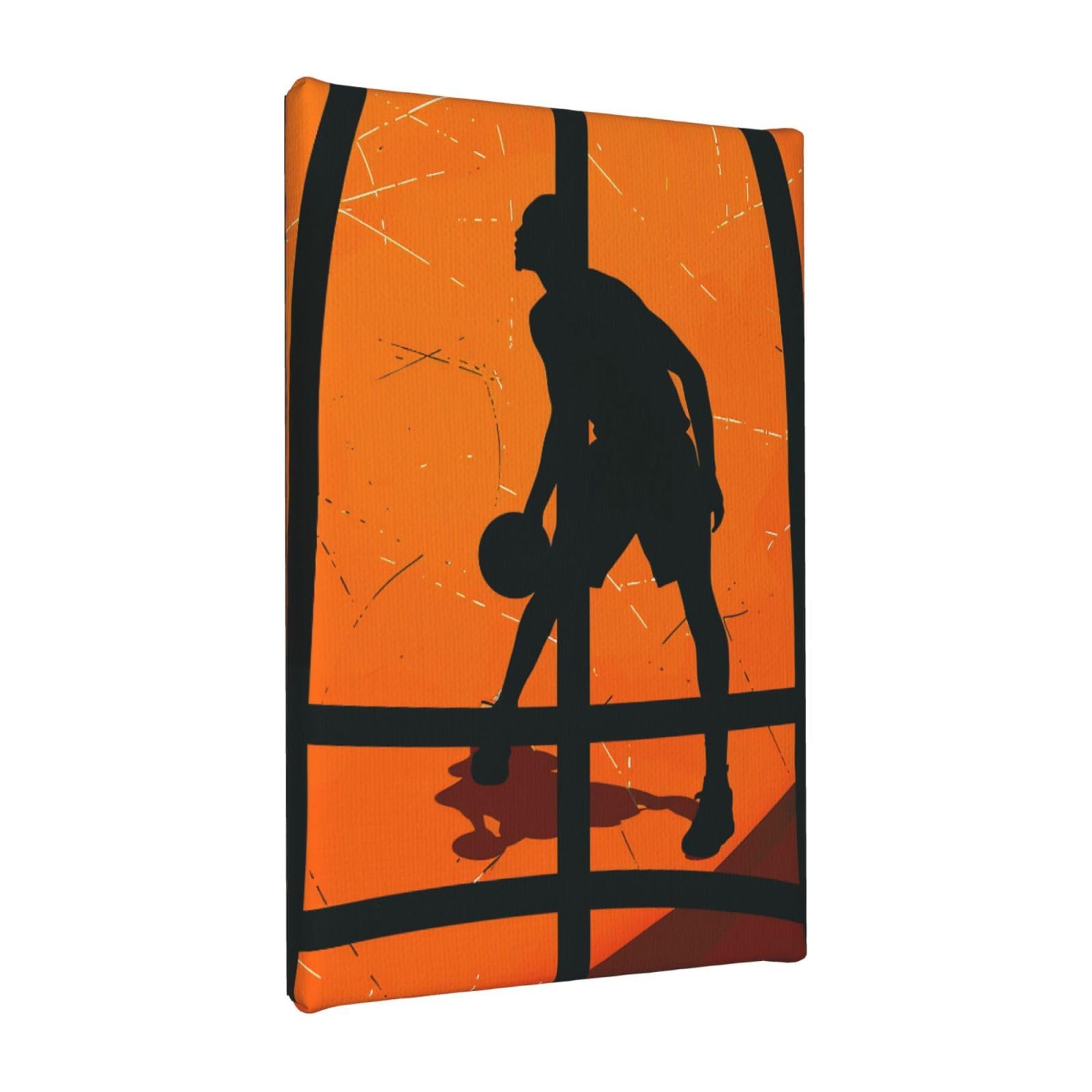 YKLJG Basketball Art Printed Wall Art Canvas Painting 20x30 CM Wooden Framed Picture Painting Artwork Prints for Bedroom Kitchen Home Office Decor