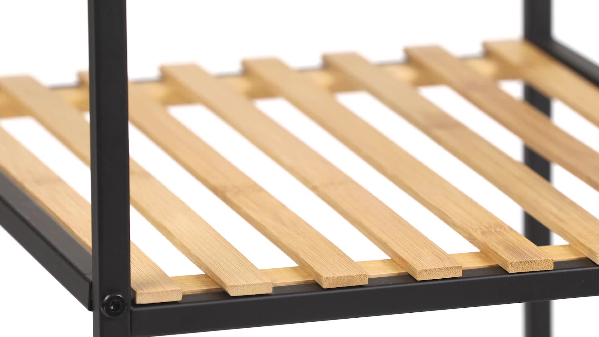 Libreria Relaxdays 4 Ripiani In Bambù E Metallo - Scaffale Aperto 95x39x32,5 Cm Per Salotto, Cucina, Studio - Foto 5