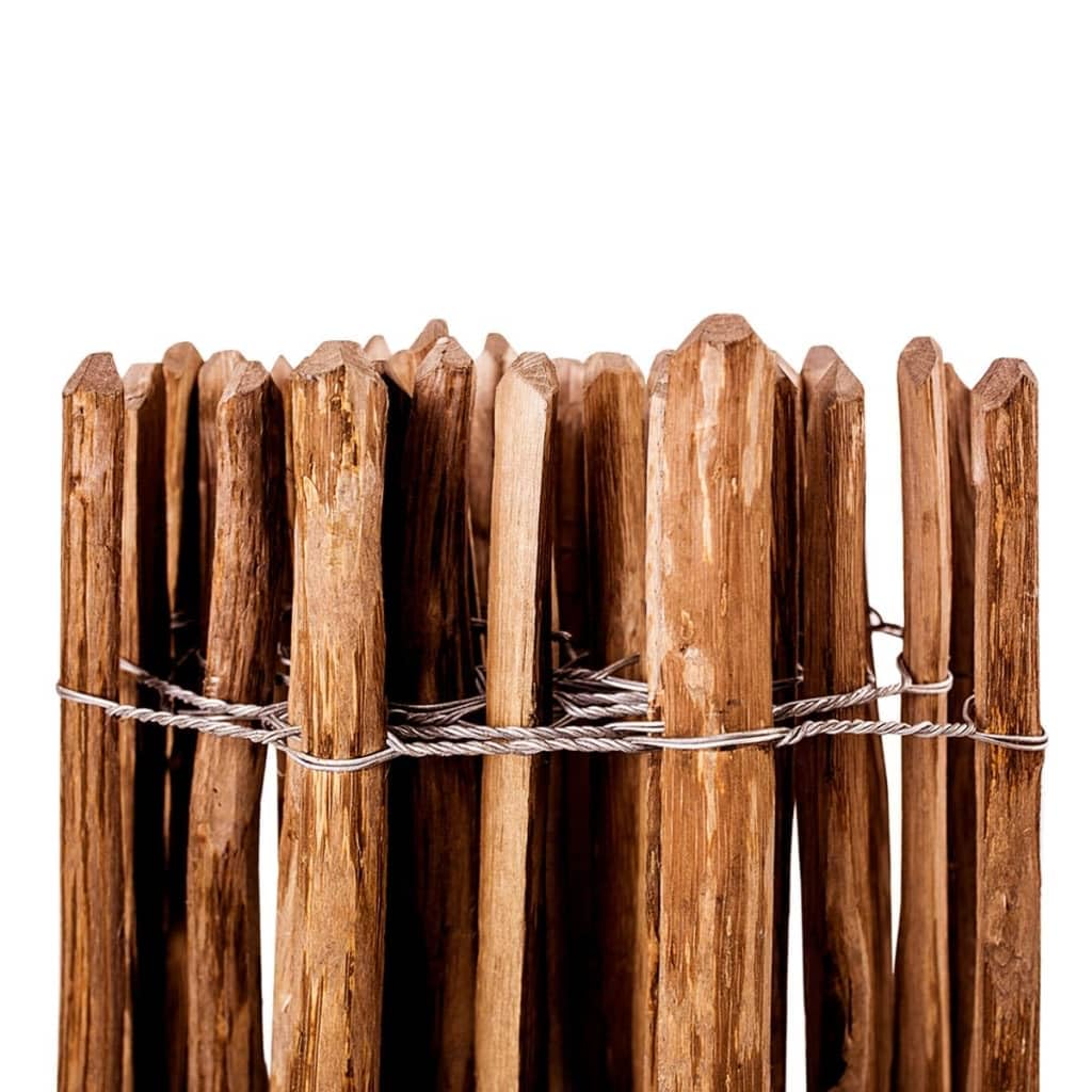 Staketenzaun Haselnuss imprägniert 120x250 cm Gartenzaun Zaunelement Sichtschutz mit robusten Holzlatten und verzinktem Draht ideal für Terrasse, Vorgarten, Balkon, Grundstücksabgrenzung