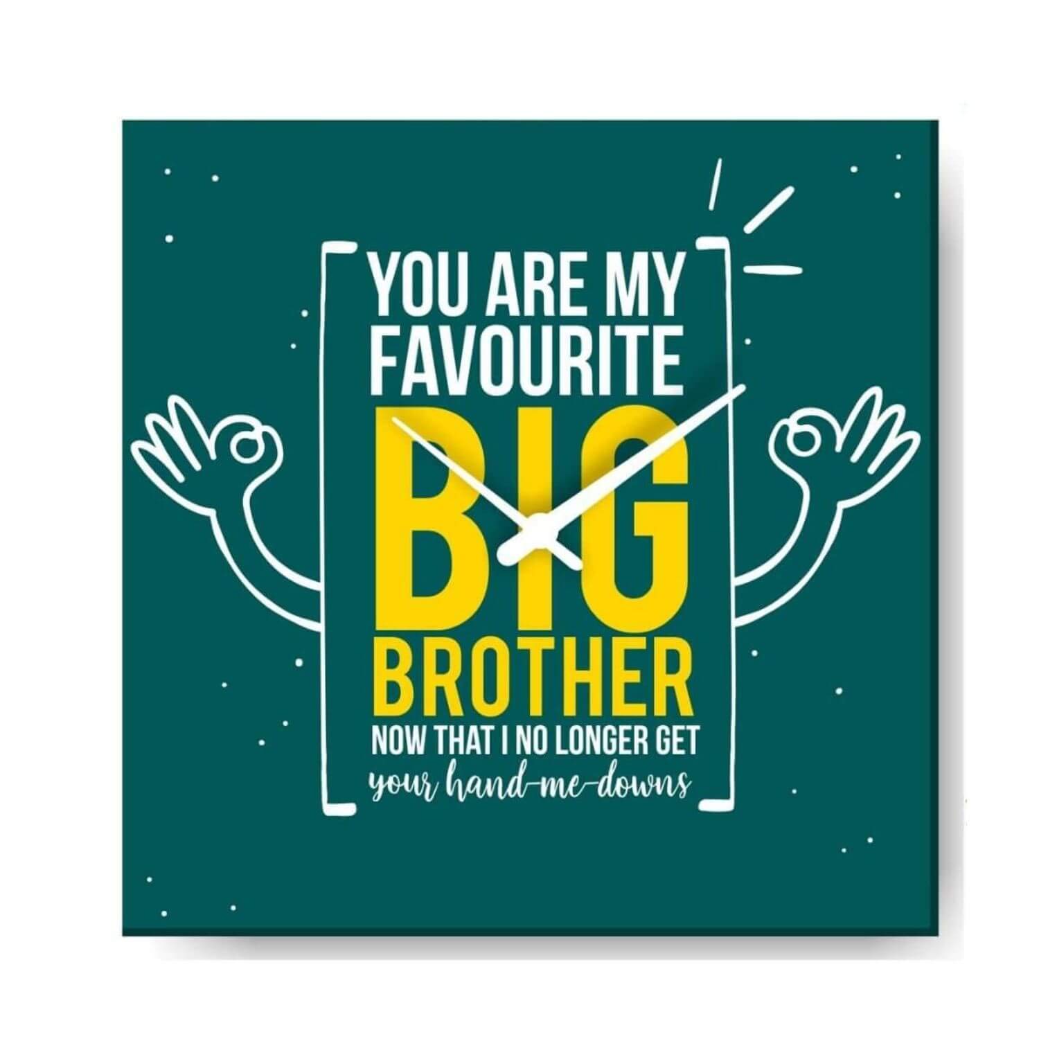 Yaya Cafe Birthday Gifts for Brother, Wall Clock Favourite Big Brother Canvas