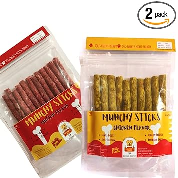 SNIFFER'S CHOICE (BUY1 GET 1) 450g+450g 90Pcs Munchy Sticks, Chicken+Mutton Flavor, Dog Treats, Natural & Long- Lasting Sticks