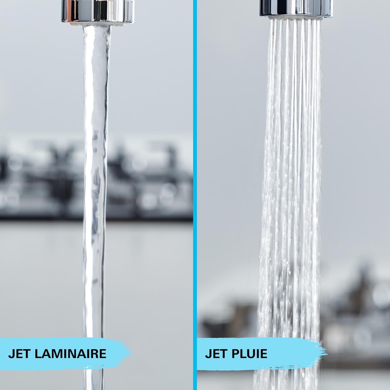 GROHE Start Robinet de Cuisine, Mitigeur Monocommande Evier, Douchette Extractible 2 jets (Jet Laminaire et Pluie), Installation Facile, Noir Mat, 303072431