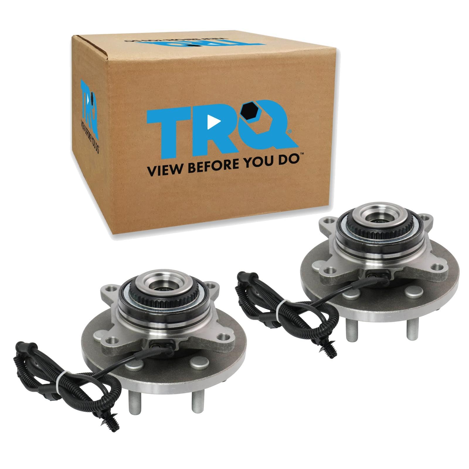 TRQ Front Driver and Passenger Side Wheel Bearing and Hub Assembly Set 2 Piece Compatible with 2015-2016 Ford F-150 4WD 2017 F-150 King Ranch SSV XL Lariat Limited XLT Platinum 4WD