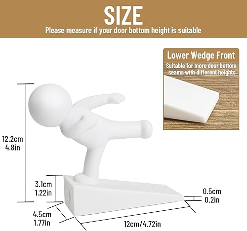 Miniatura 2 de Lindo tope de puerta, decorativo y resistente, tope de puerta decorativo, cuña delantera inferior adecuada para más puertas, blanco (patentado)