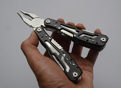 Miniatura 4 de Multitool 12 en 1 Alicates de acción de resorte de acero inoxidable, multiherramienta con clip de bolsillo, reparación de destornilladores de