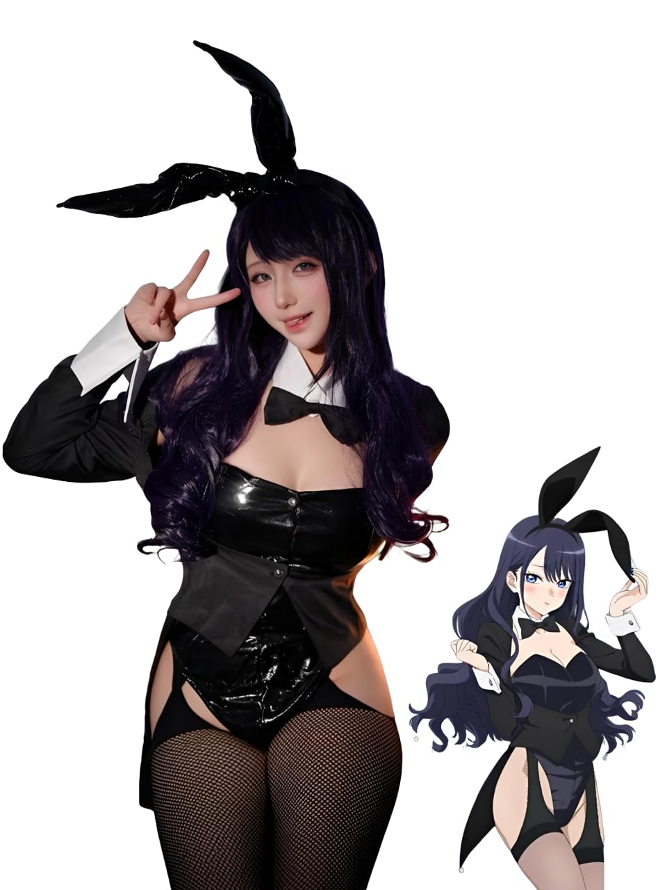 NSPSTT Marin Kitagawa Cosplay Bunny Outfit for Women - Sexy 6-Piece Costume, Womens Halloween Outfit for Anime Party M