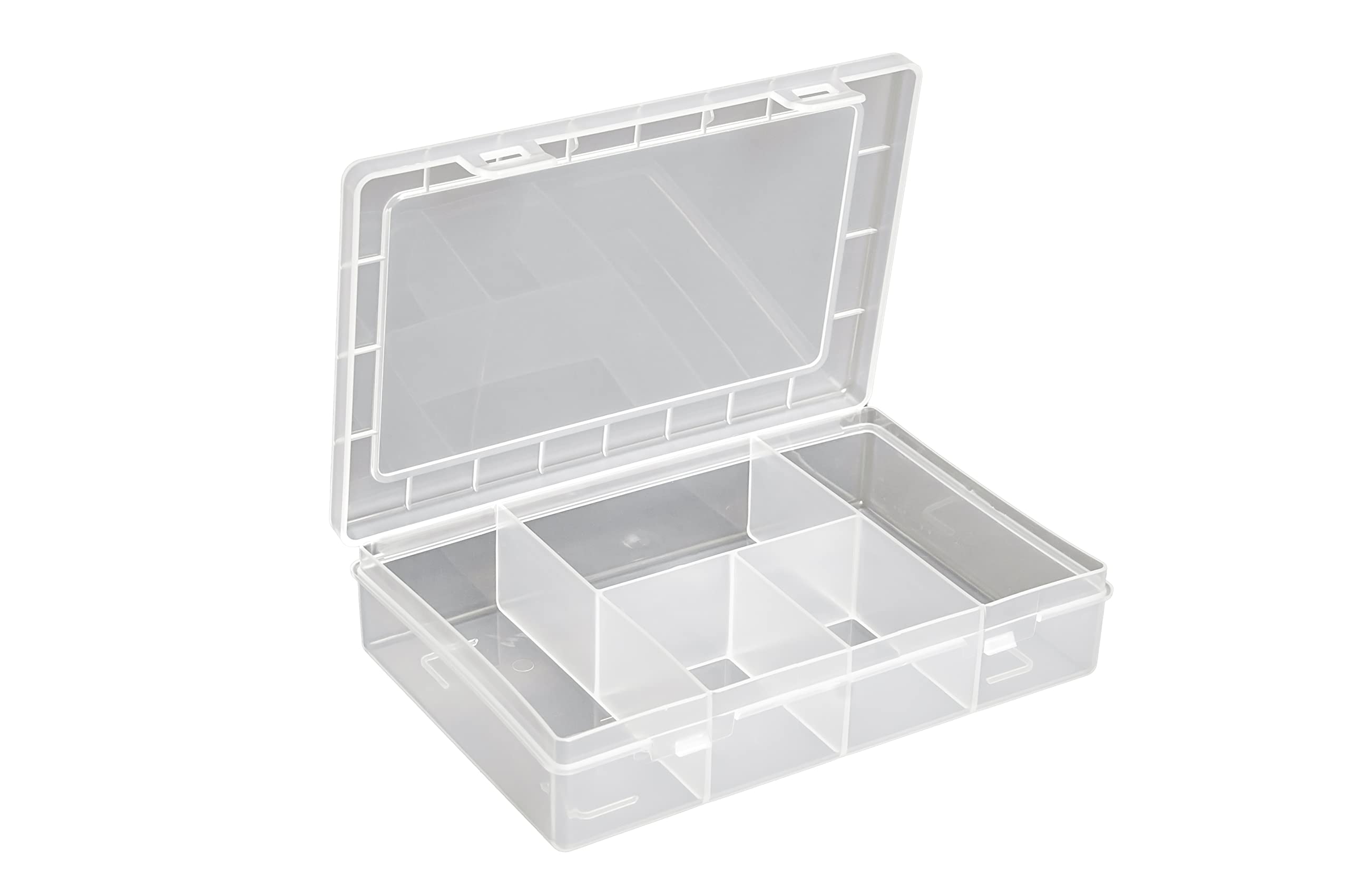 hünersdorff PP-Eco Mini Assortment Box with 5 Compartments, Sturdy Sorting Box for Screws and Other Small Parts, Fixed Compartments, Transparent