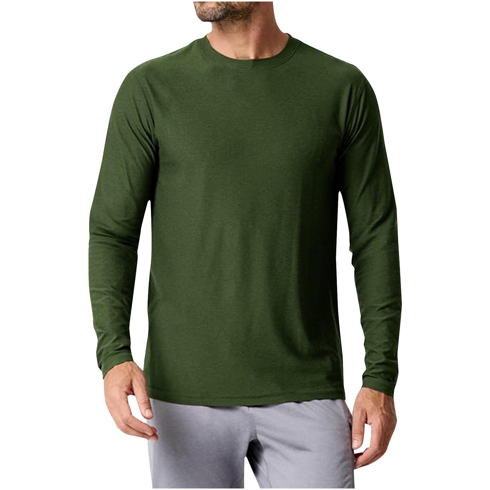 Sun Protection Clothing Men Breathable Quick Dry Long Sleeve Shirts UPF 50 Moisture Wicking Tee Casual Workout Summer