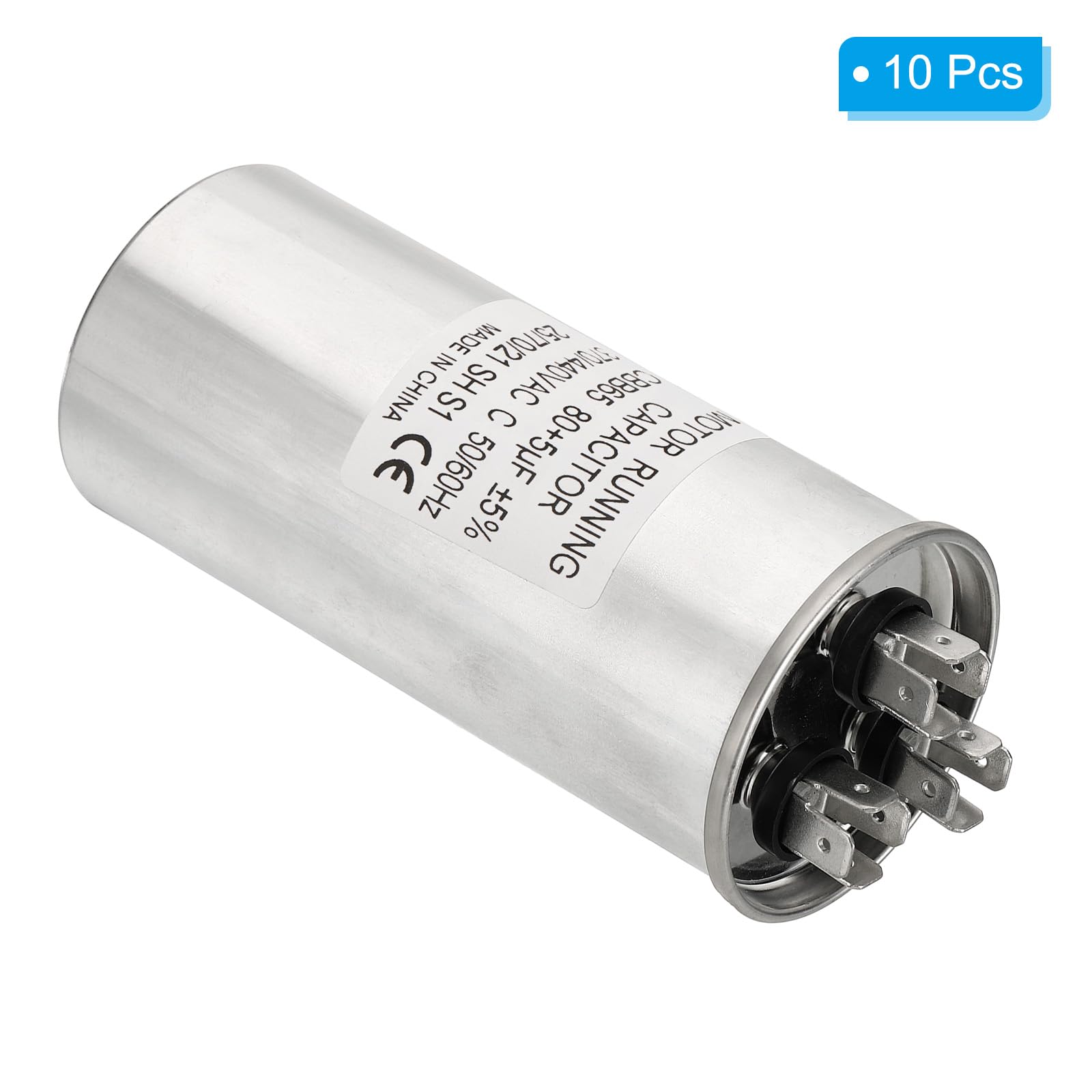 PATIKIL Condensador Arranque Motor CBB65 80/5uF 80+5MFD 370-440V AC 10 Piezas O Bomba Calor Condensador