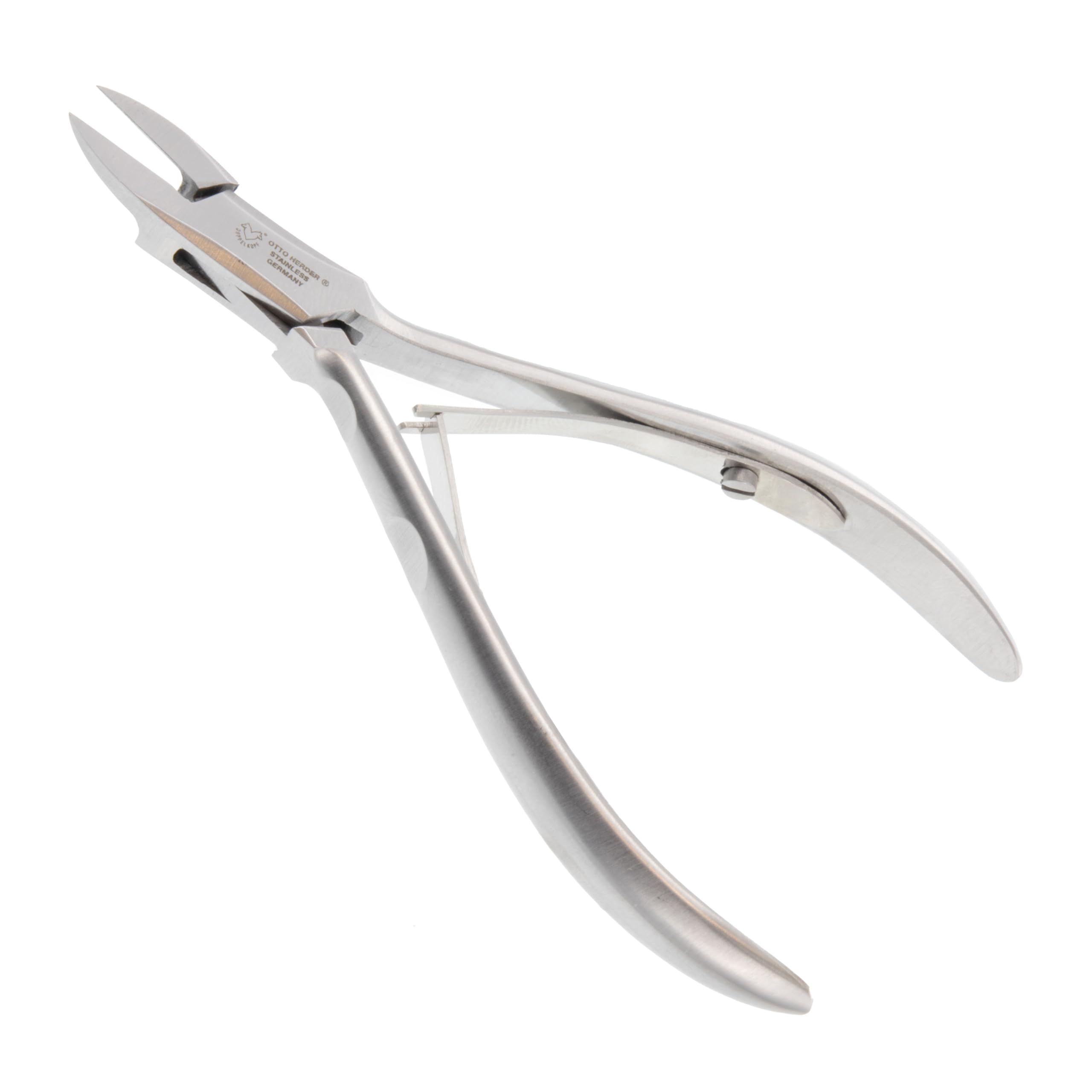 Otto Herder - Pinza per unghie dei piedi, 13 cm, in acciaio inox, con molla e punta particolarmente fine