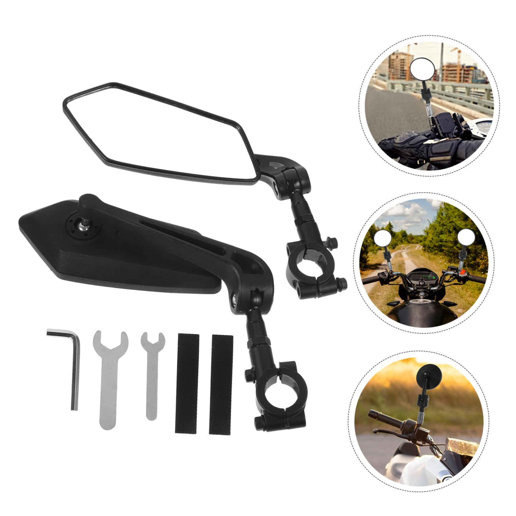 Toddmomy Specchietti Plastico Nero 2 Pezzi Bicicletta Retrovisori per Altezza Regolabile, Facili da Installare, Accessori per Bici Elettrica