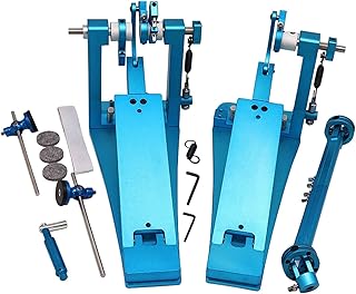 KERREY Pedal De Aleación De Aluminio Pedal Doble Pedal Color Azul Carmesí Pedal Tambor (Color : Blue)